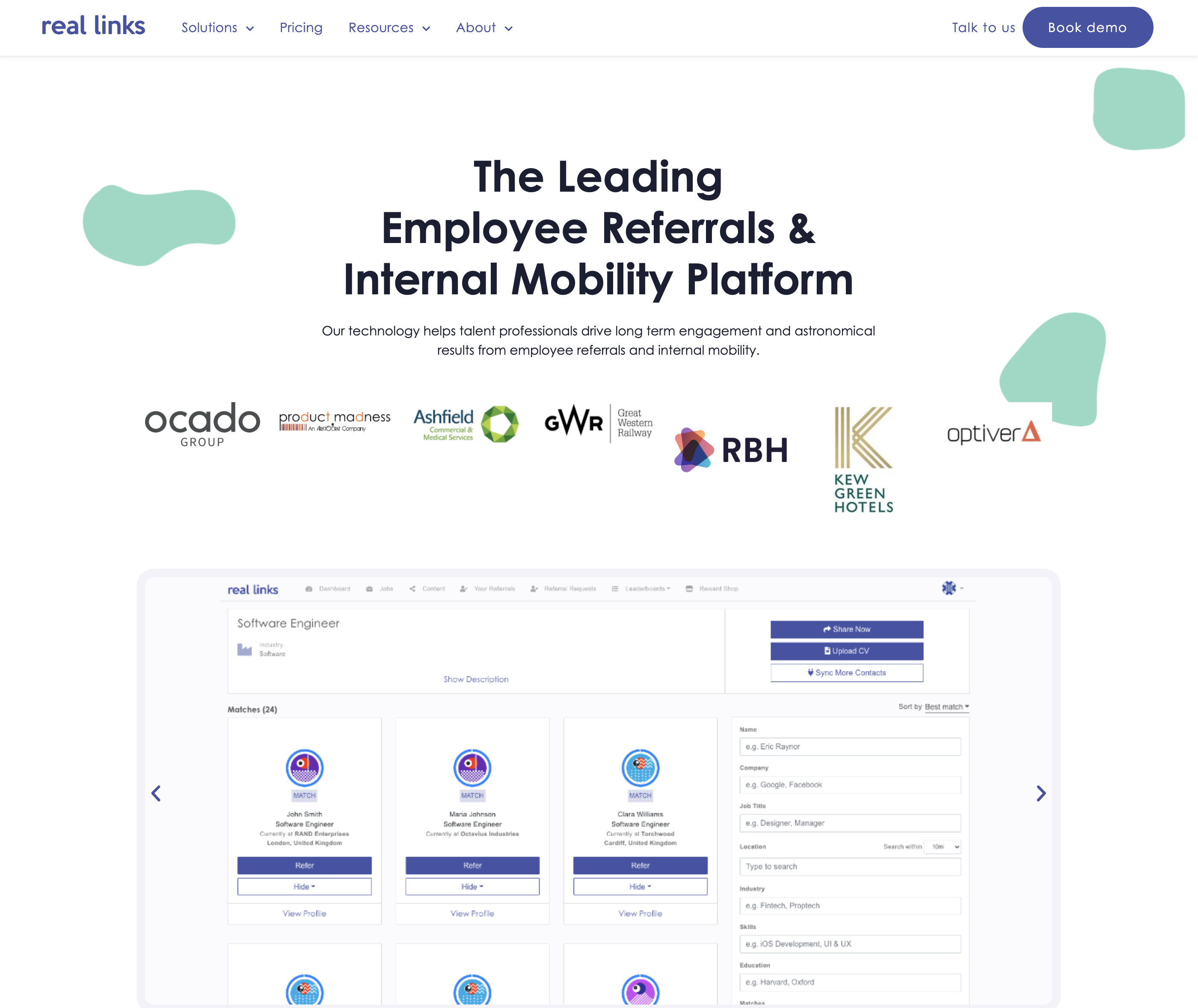 Real Links homepage (2022)