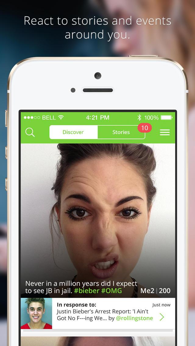 Promo screen for the app